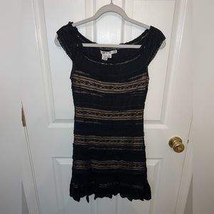 Max Studio black lace and nude dress